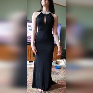 Nicole Bakti Black Backless Gown